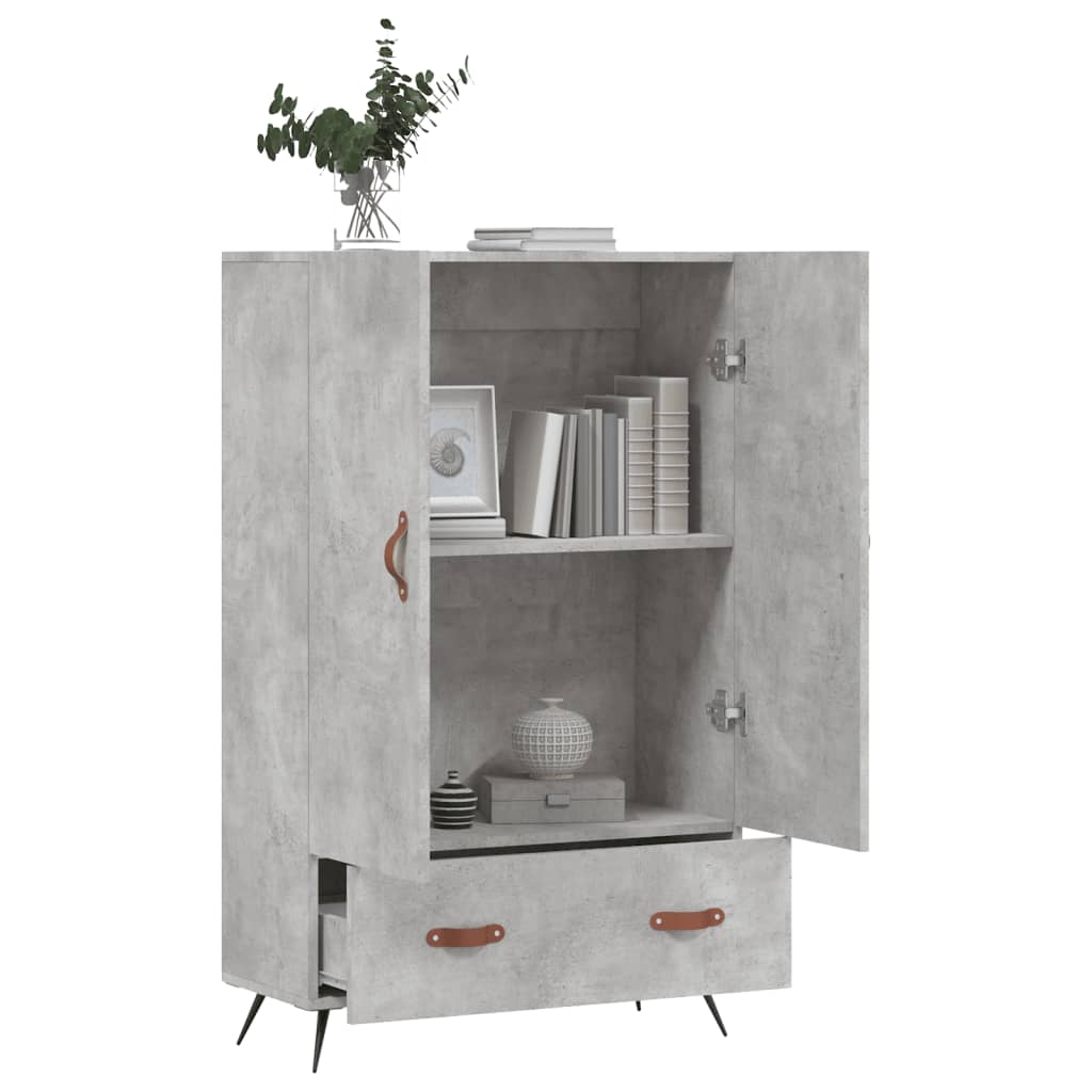 Visoka komoda boja betona 69,5 x 31 x 115 cm konstruirano drvo