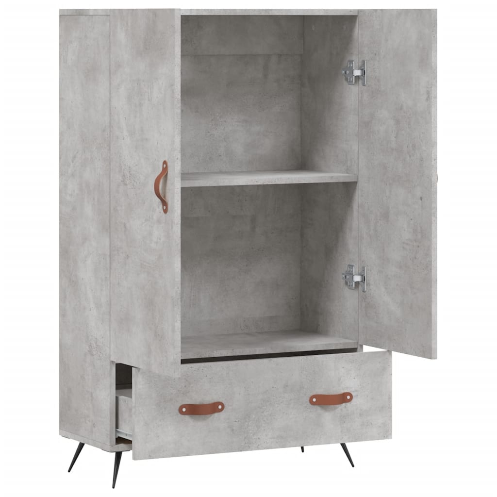 Visoka komoda boja betona 69,5 x 31 x 115 cm konstruirano drvo