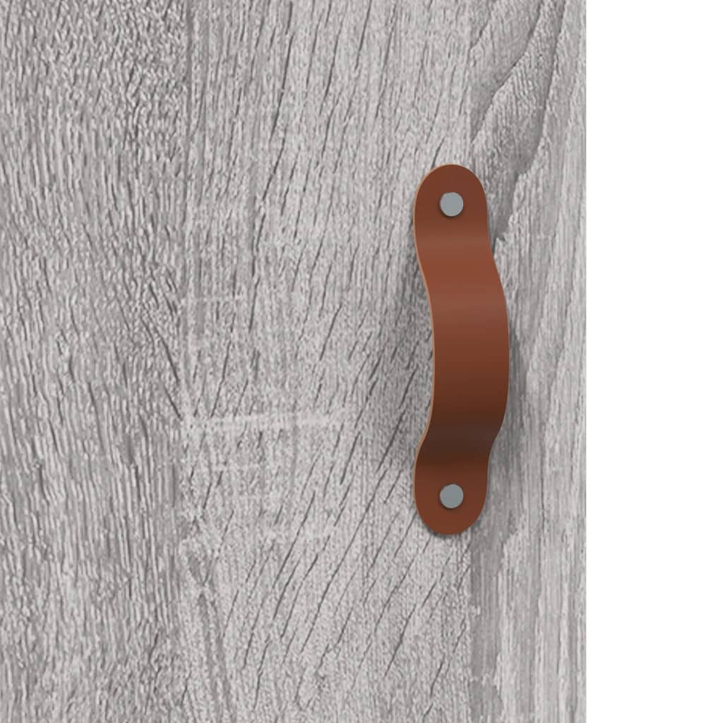 Visoka komoda siva boja hrasta 69,5x31x115 cm konstruirano drvo