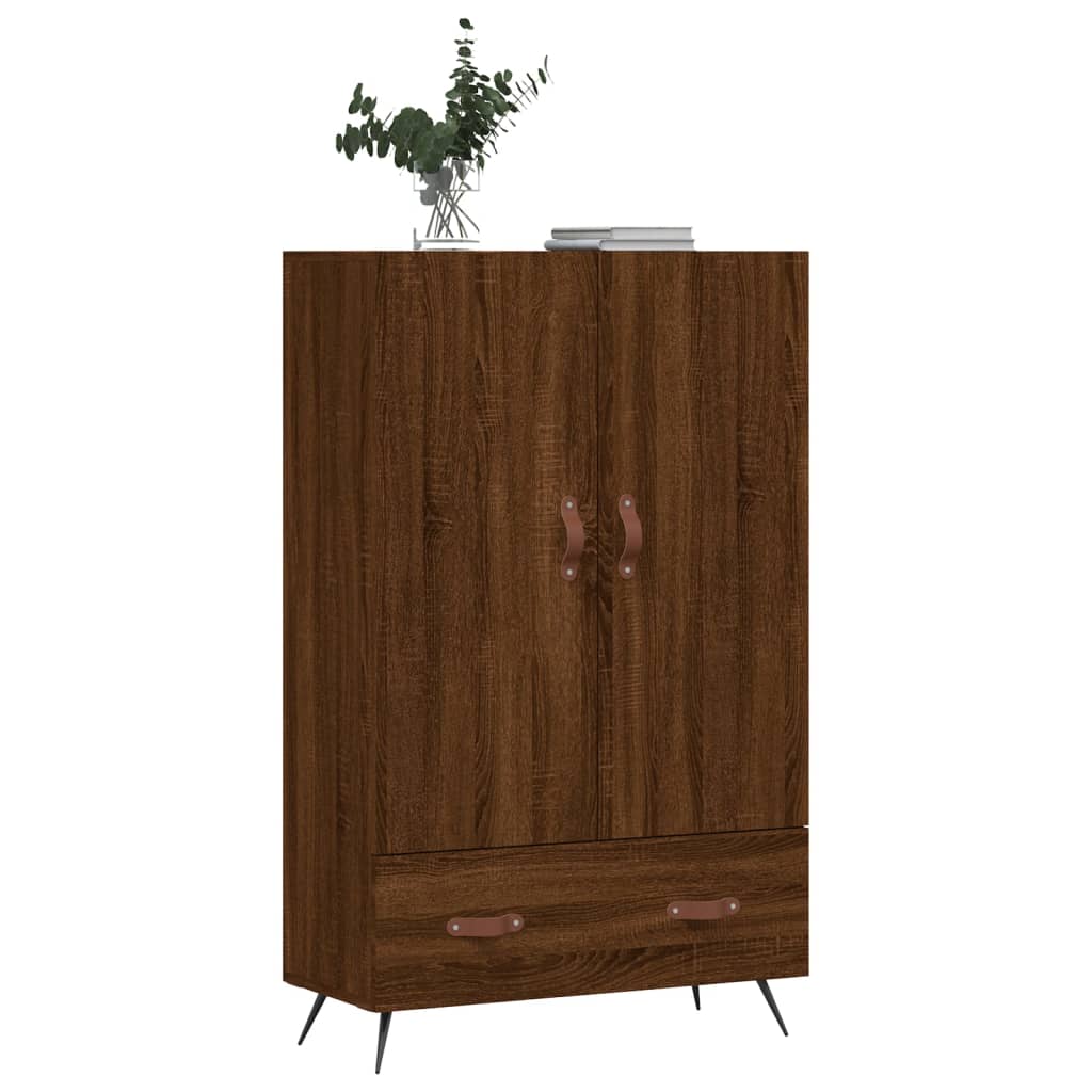 Visoka komoda smeđa boja hrasta 69,5x31x115cm konstruirano drvo