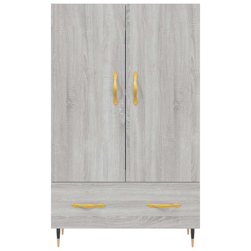 Visoka komoda siva boja hrasta 69,5x31x115 cm konstruirano drvo