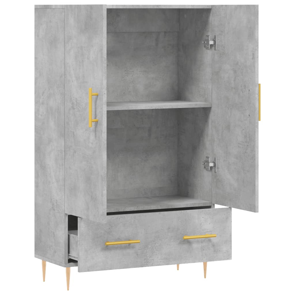 Visoka komoda boja betona 69,5 x 31 x 115 cm konstruirano drvo