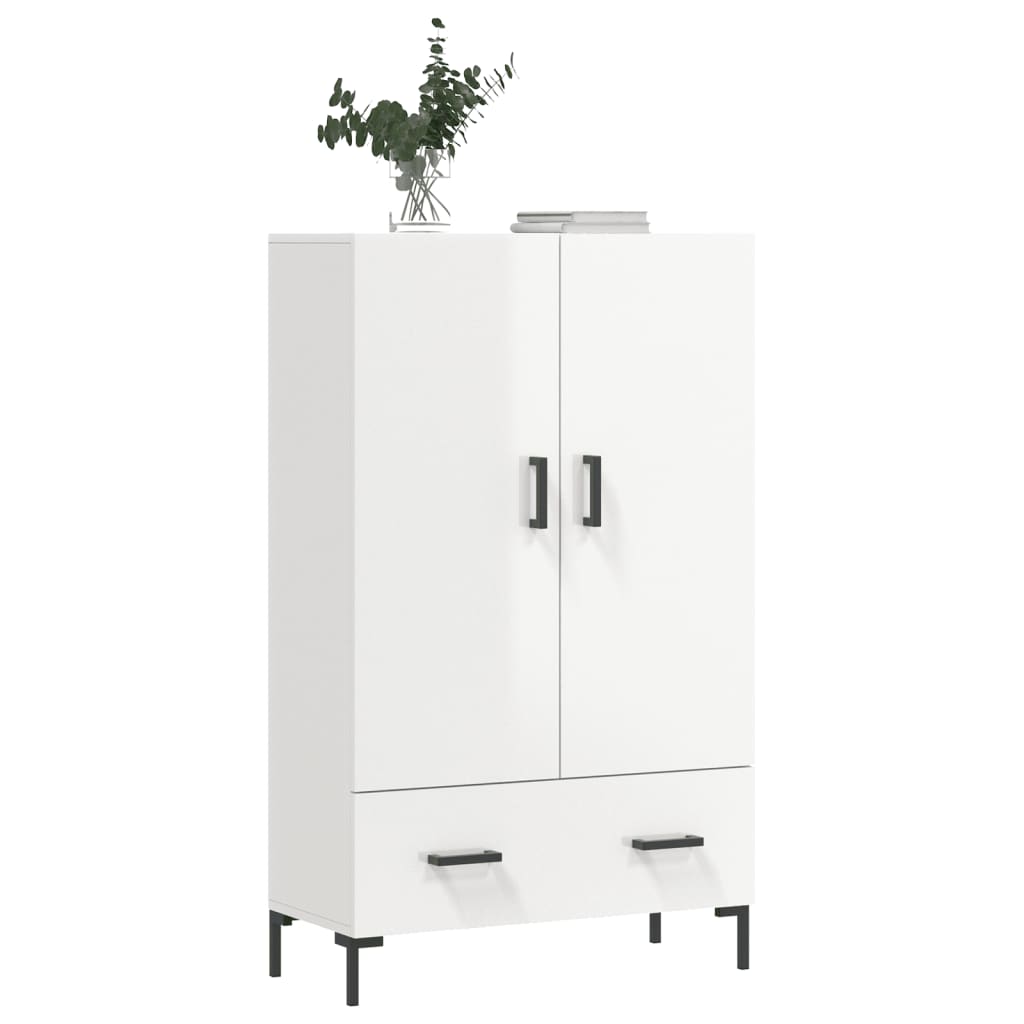 Visoka komoda sjajna bijela 69,5x31x115 cm konstruirano drvo