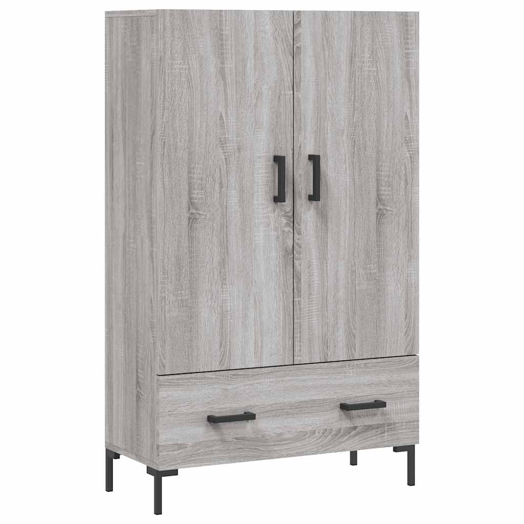 Visoka komoda siva boja hrasta 69,5x31x115 cm konstruirano drvo