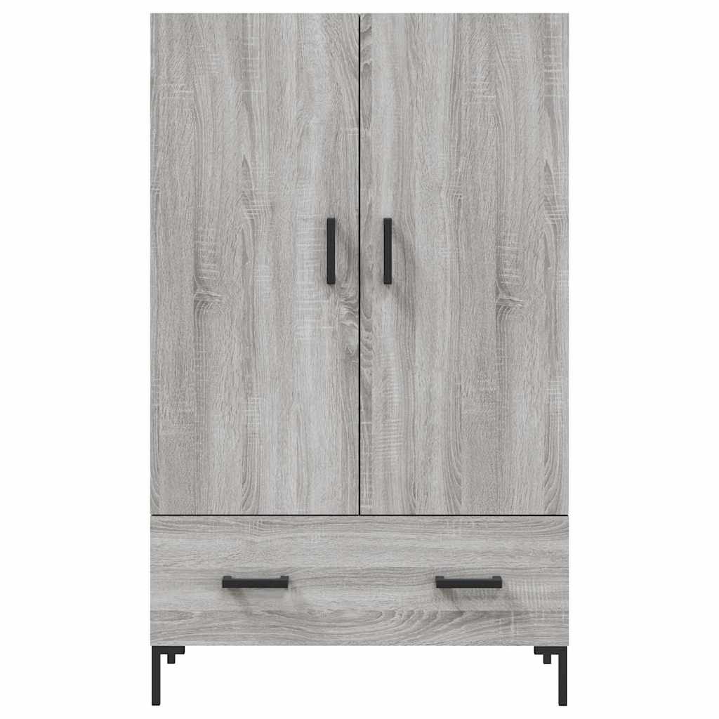 Visoka komoda siva boja hrasta 69,5x31x115 cm konstruirano drvo