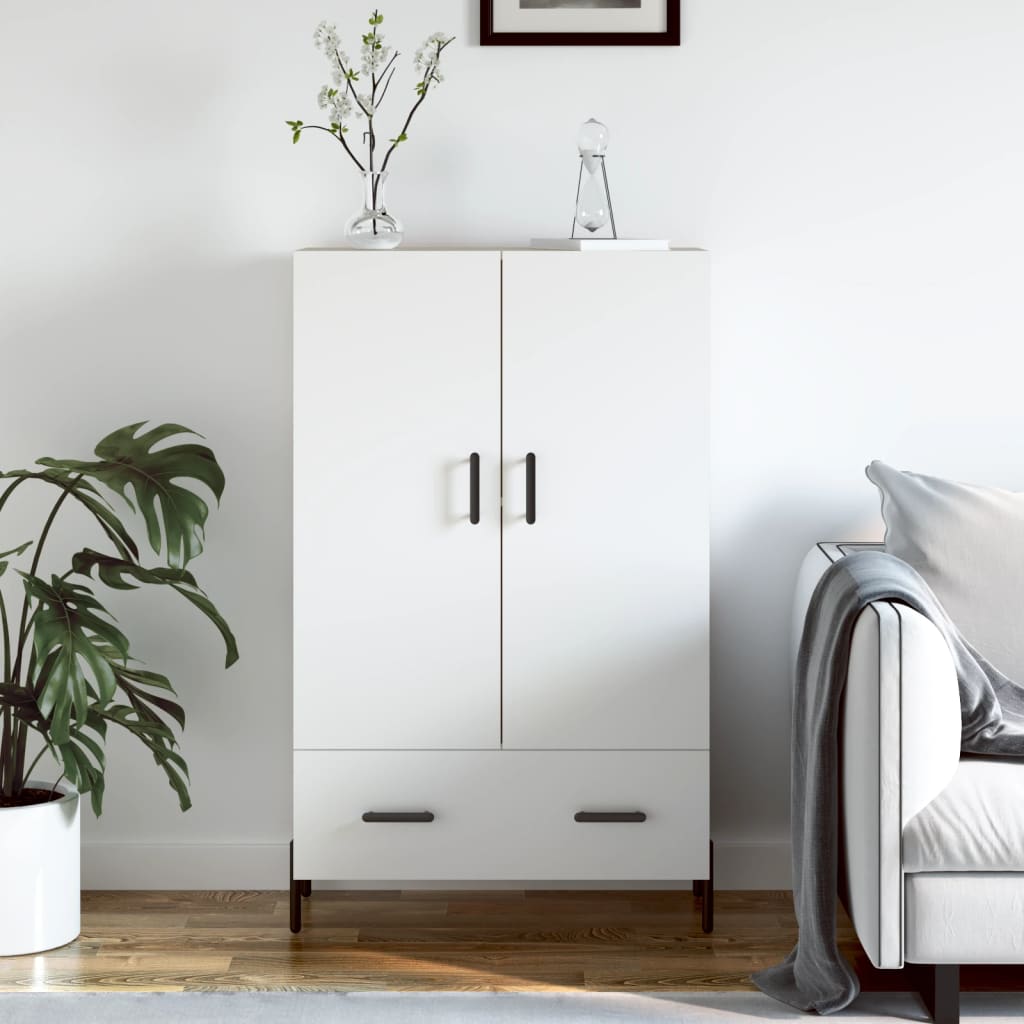 Visoka komoda bijela 69,5 x 31 x 115 cm od konstruiranog drva