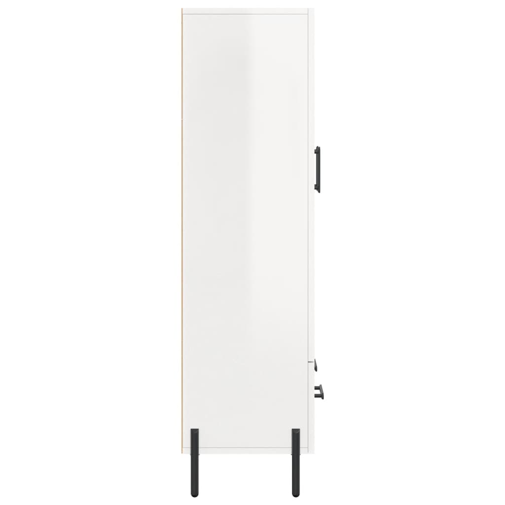 Visoka komoda sjajna bijela 69,5x31x115 cm konstruirano drvo