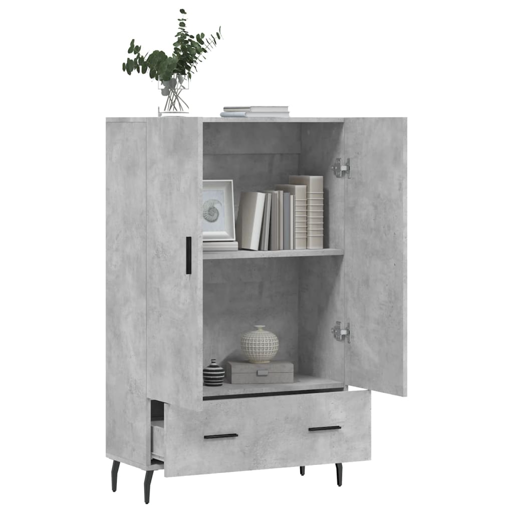 Visoka komoda boja betona 69,5 x 31 x 115 cm konstruirano drvo