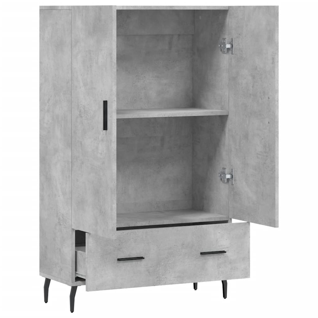 Visoka komoda boja betona 69,5 x 31 x 115 cm konstruirano drvo