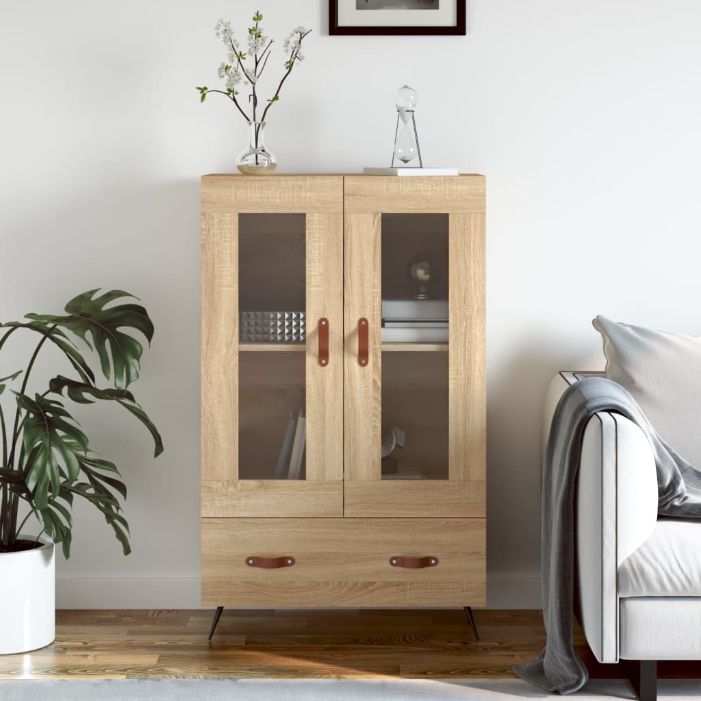 Visoka komoda boja hrasta 69,5 x 31 x 115 cm konstruirano drvo