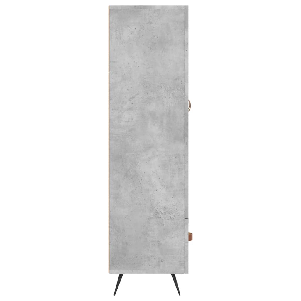 Visoka komoda boja betona 69,5 x 31 x 115 cm konstruirano drvo
