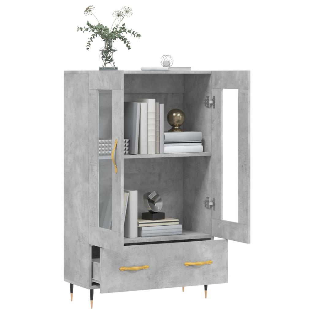 Visoka komoda boja betona 69,5 x 31 x 115 cm konstruirano drvo