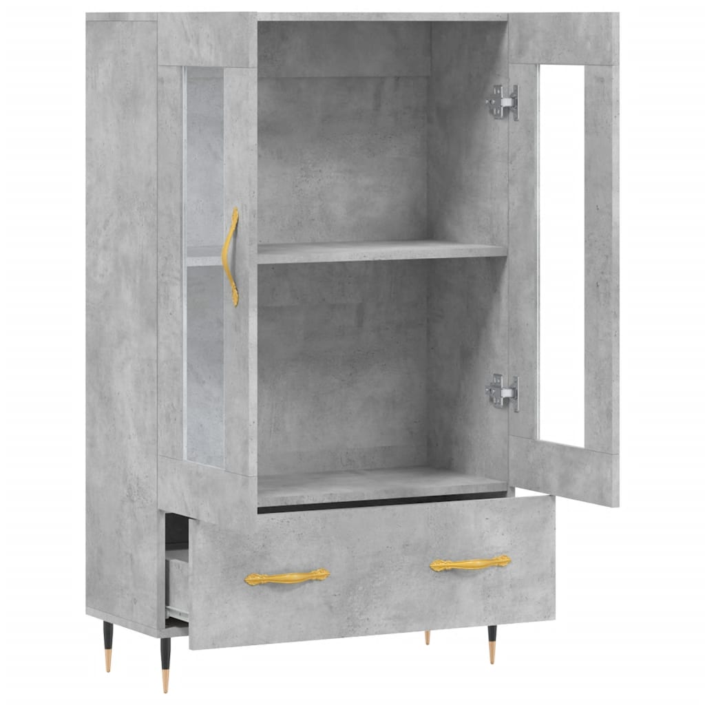 Visoka komoda boja betona 69,5 x 31 x 115 cm konstruirano drvo