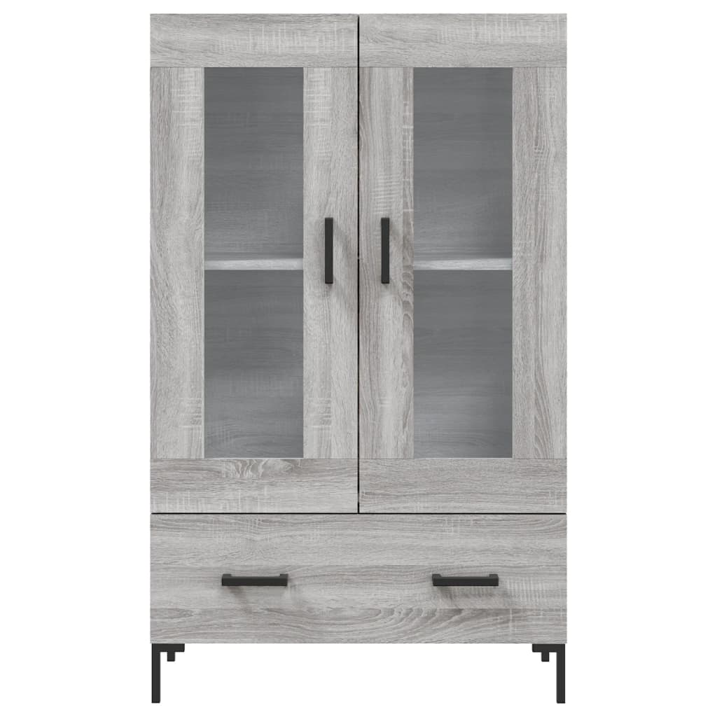 Visoka komoda siva boja hrasta 69,5x31x115 cm konstruirano drvo