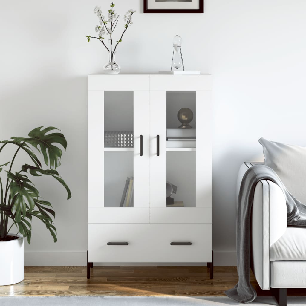 Visoka komoda bijela 69,5 x 31 x 115 cm od konstruiranog drva