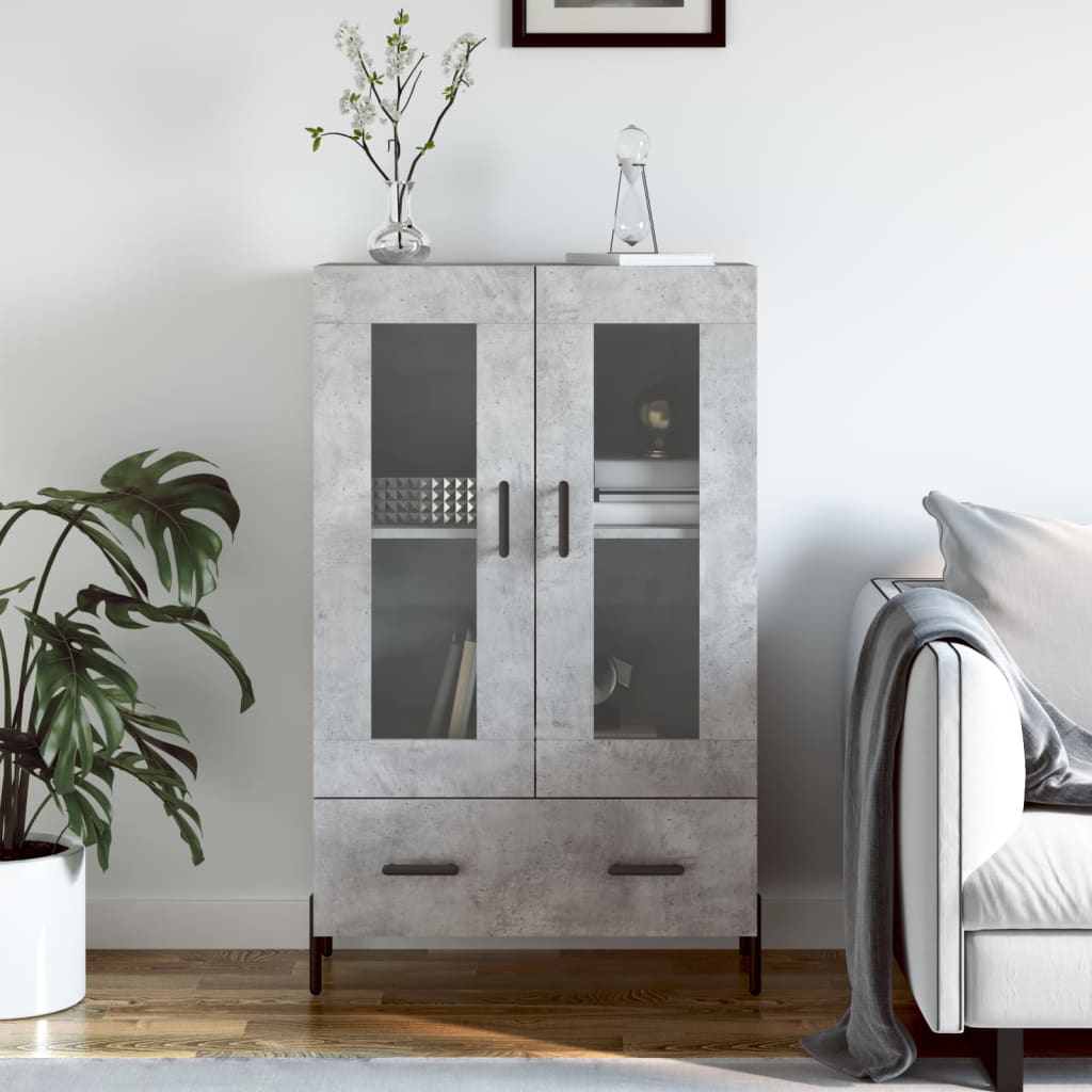 Visoka komoda boja betona 69,5 x 31 x 115 cm konstruirano drvo