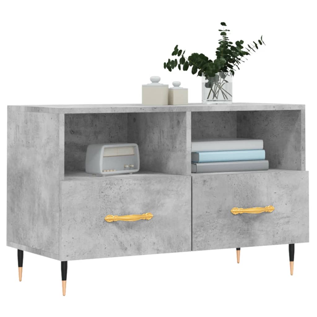 TV ormarić boja betona 80 x 36 x 50 cm konstruirano drvo