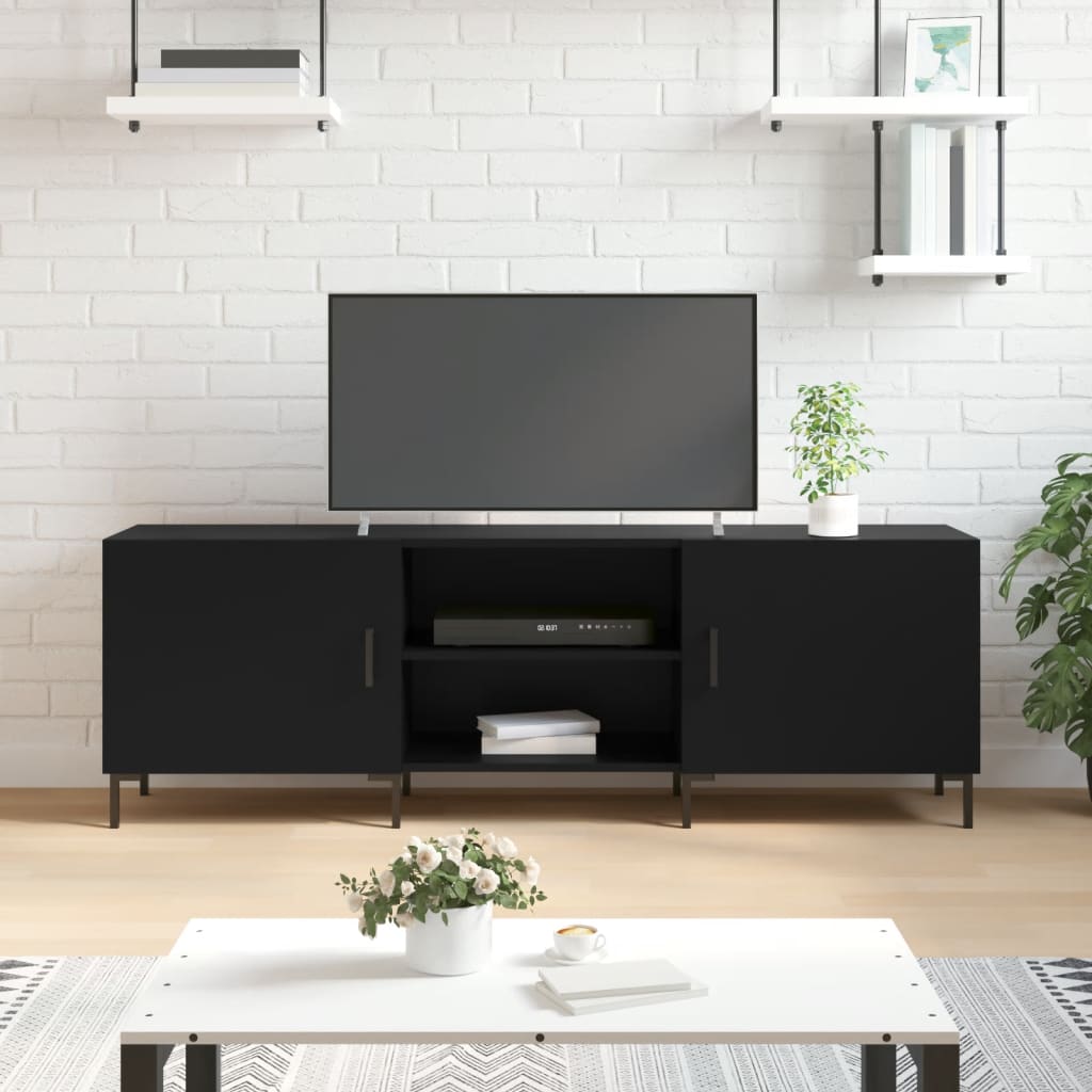 TV ormarić crni 150 x 30 x 50 cm od konstruiranog drva