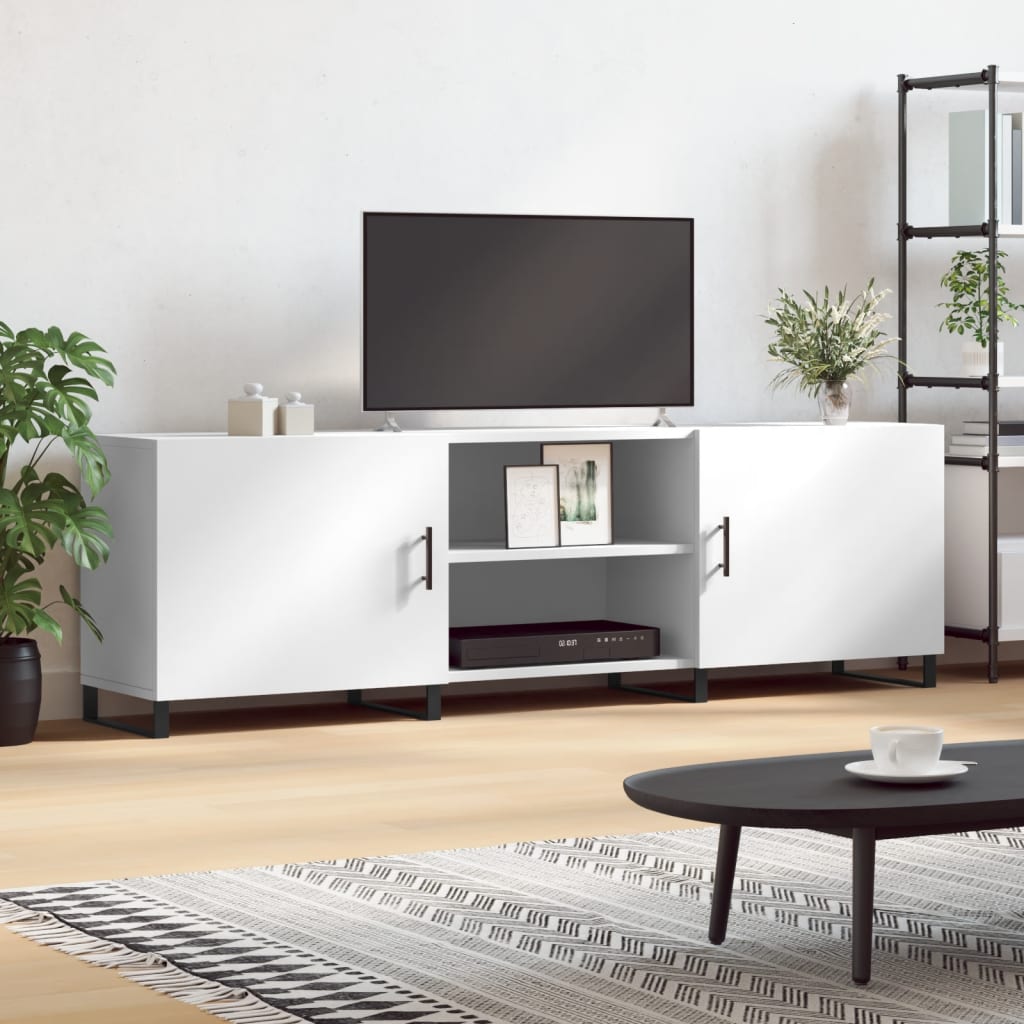 TV ormarić bijeli 150 x 30 x 50 cm od konstruiranog drva Bijela
