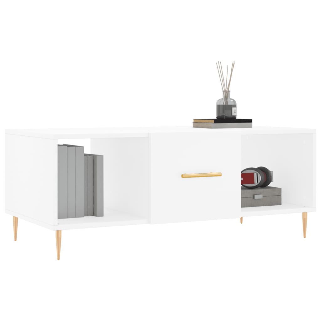 Stolić za kavu bijeli 102 x 50 x 40 cm od konstruiranog drva