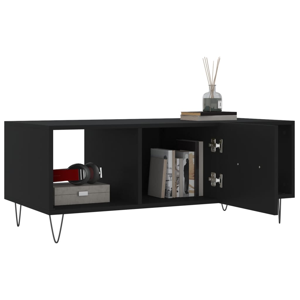 Stolić za kavu crni 102 x 50 x 40 cm od konstruiranog drva