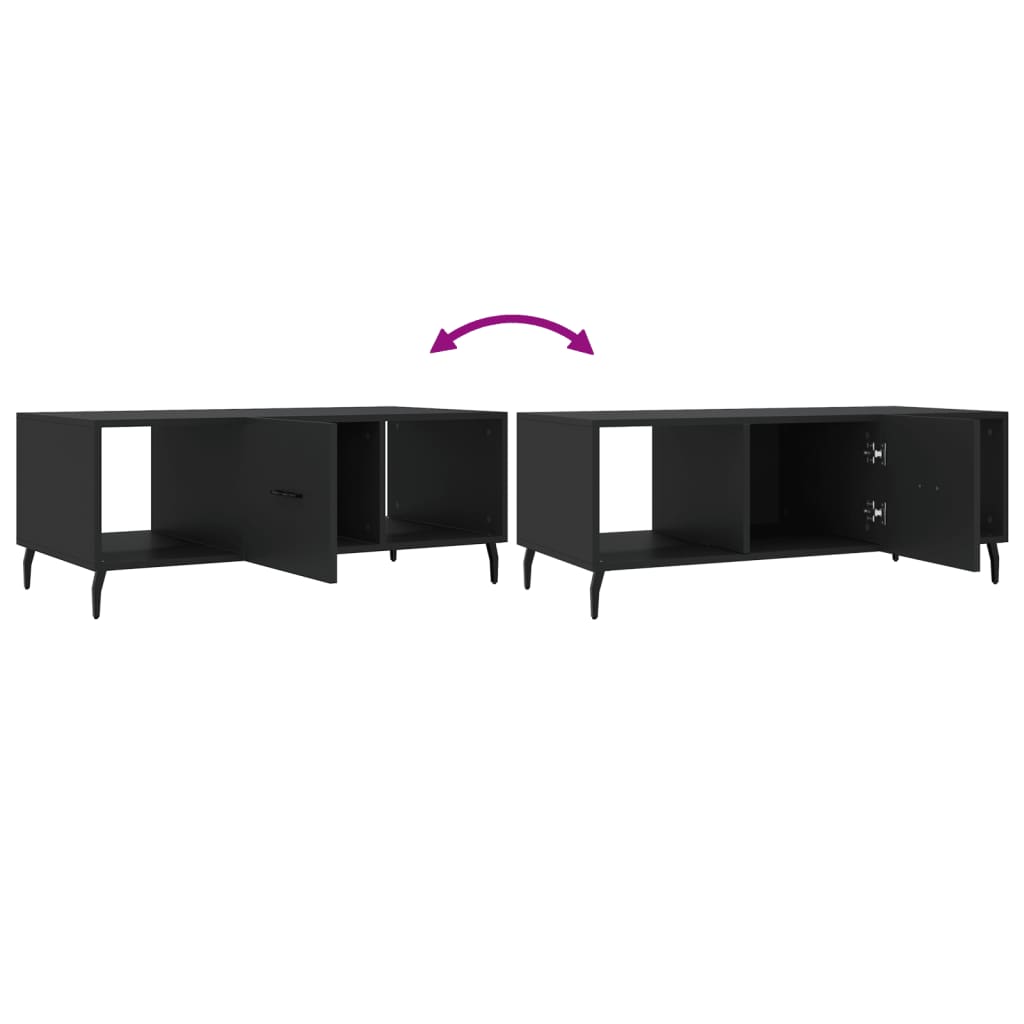 Stolić za kavu crni 102 x 50 x 40 cm od konstruiranog drva