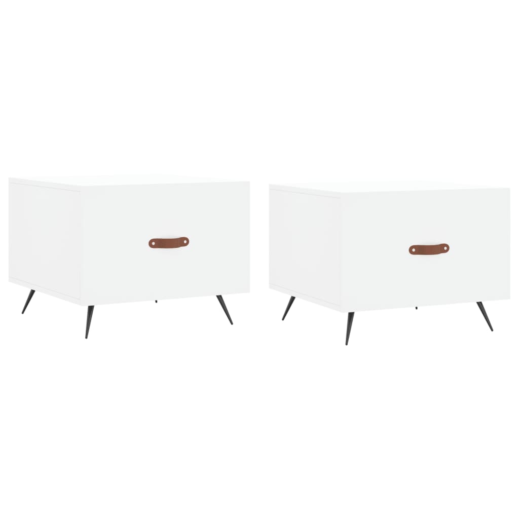Stolići za kavu 2 kom bijeli 50x50x40 cm od konstruiranog drva