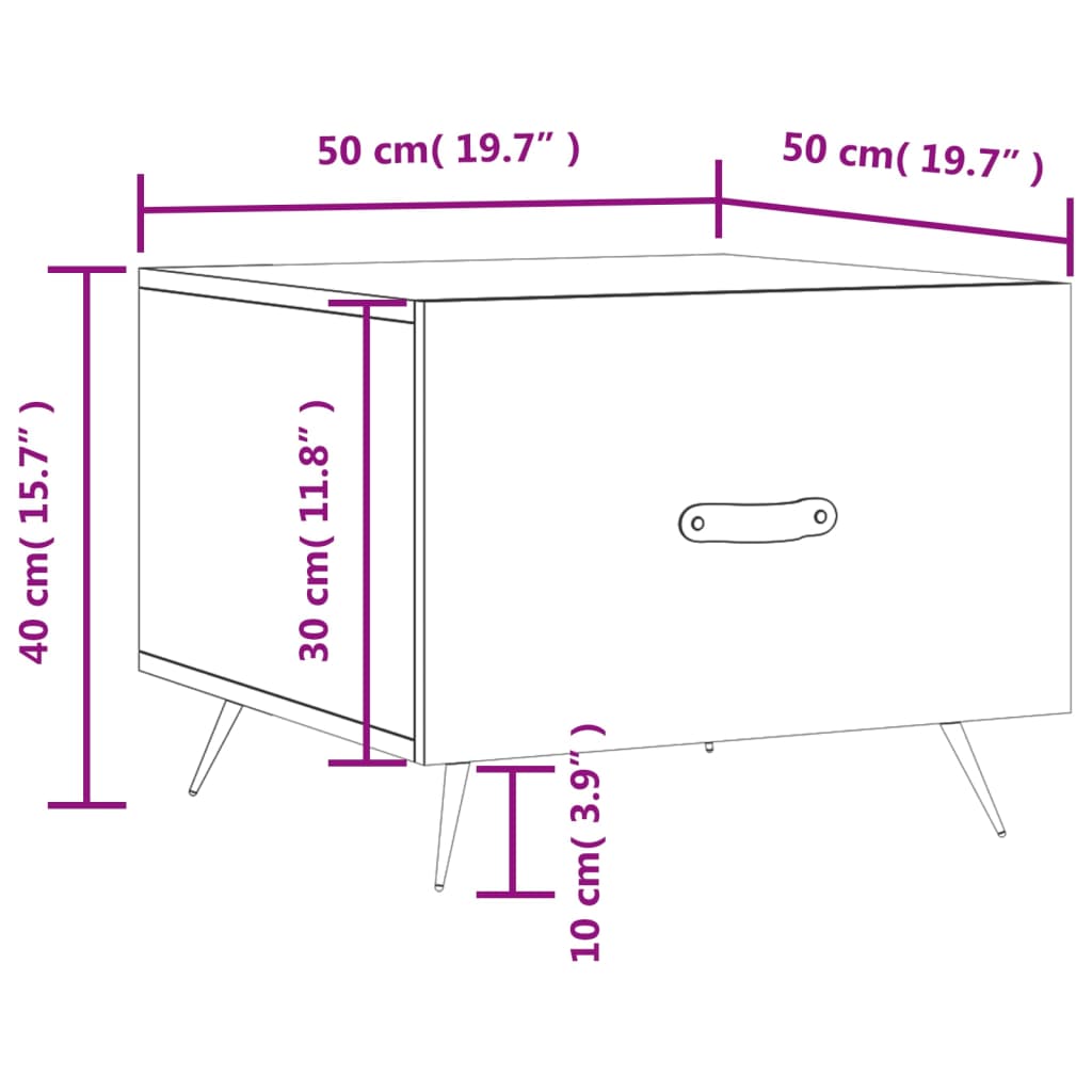 Stolići za kavu 2 kom crni 50x50x40 cm od konstruiranog drva