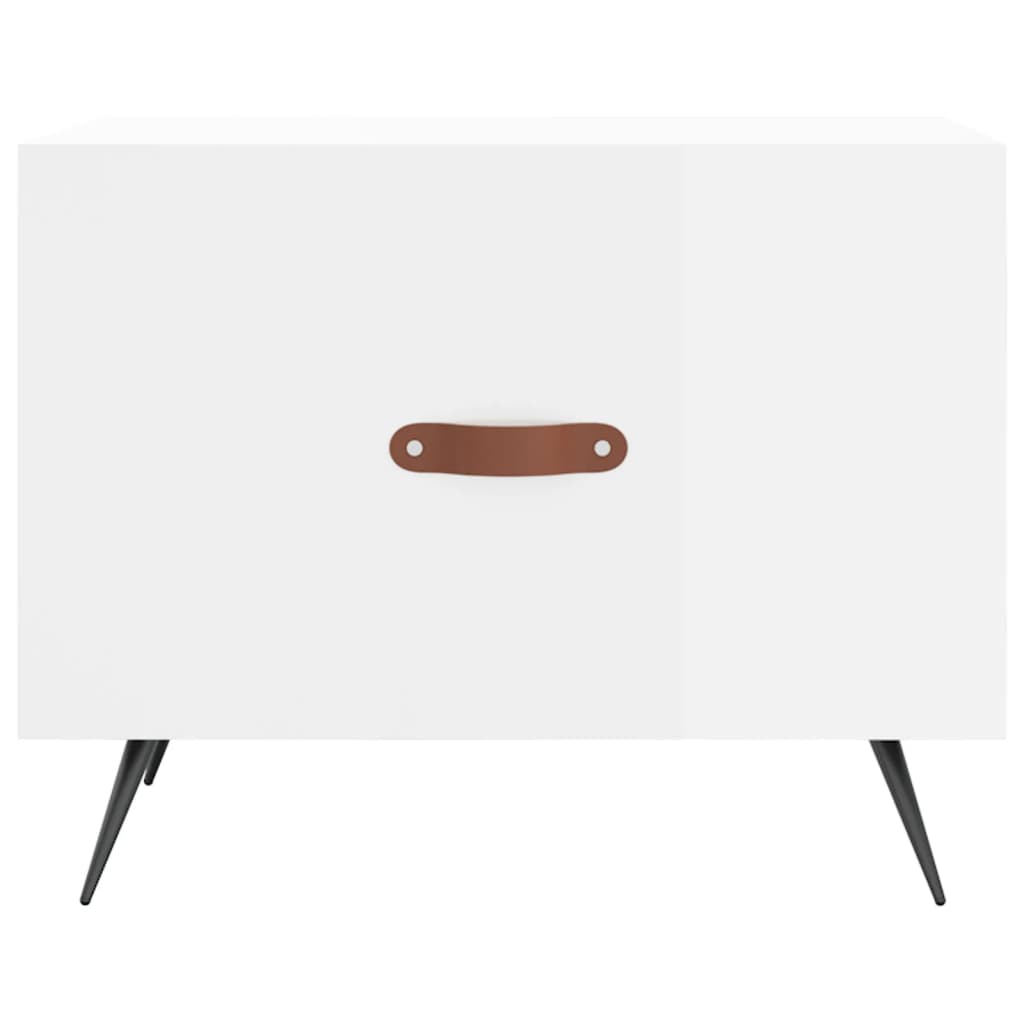 Stolić za kavu sjajni bijeli 50 x 50 x 40 cm konstruirano drvo Bijela