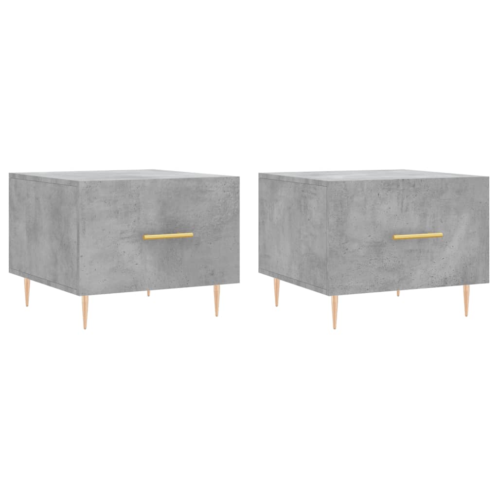 Stolići za kavu 2 kom Siva betona 50x50x40 cm konstruirano drvo