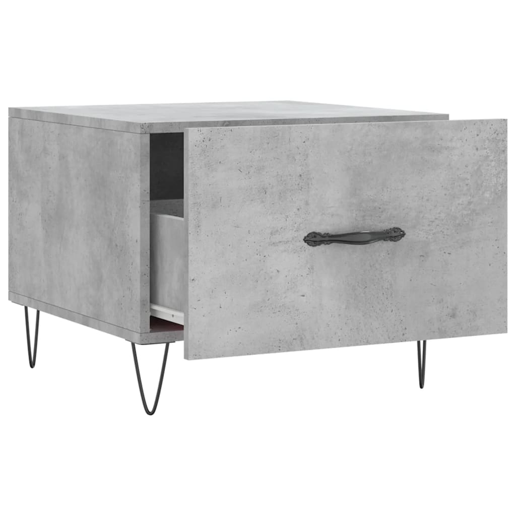 Stolić za kavu siva boja betona 50x50x40 cm konstruirano drvo