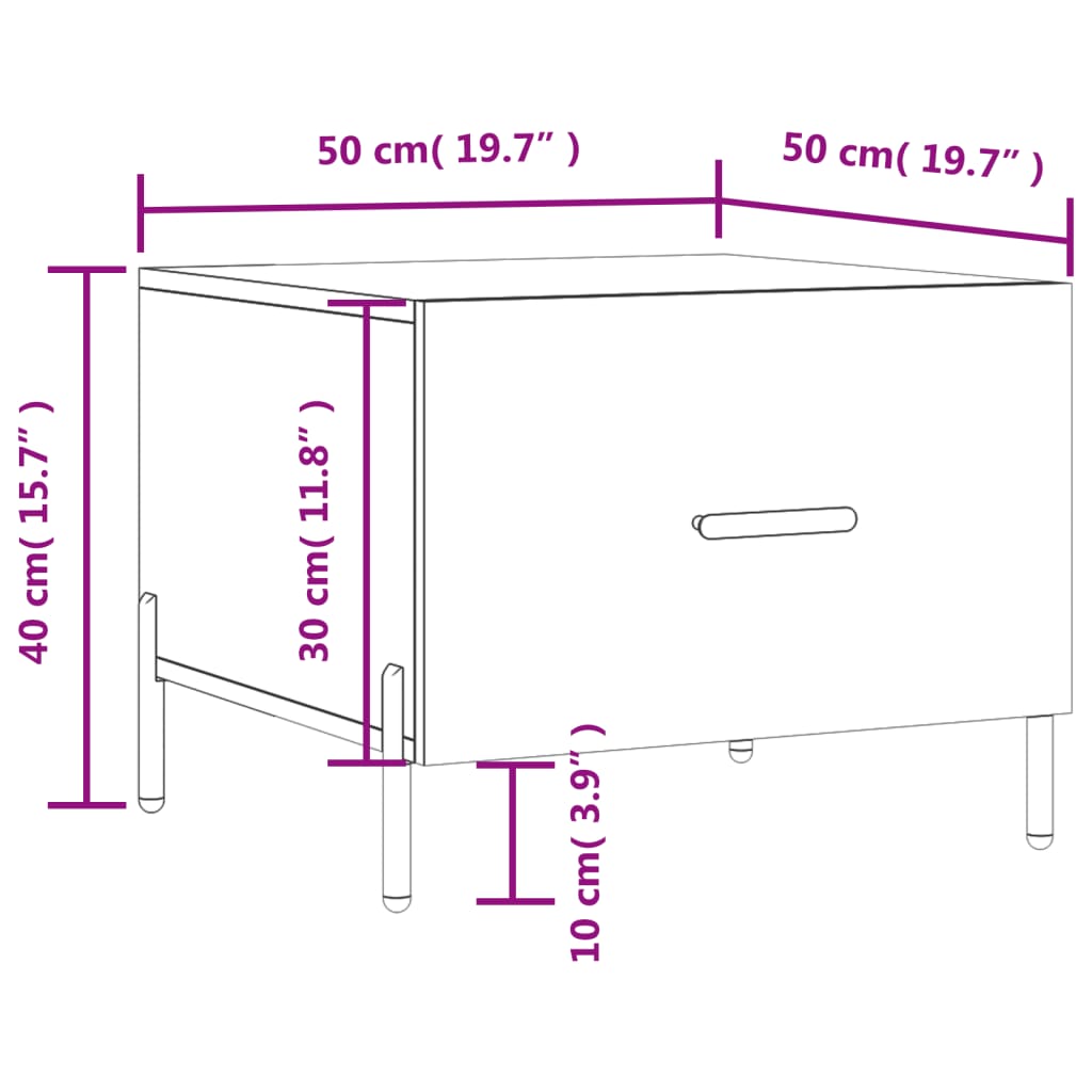 Stolići za kavu 2 kom boja hrasta 50x50x40 cm konstruirano drvo