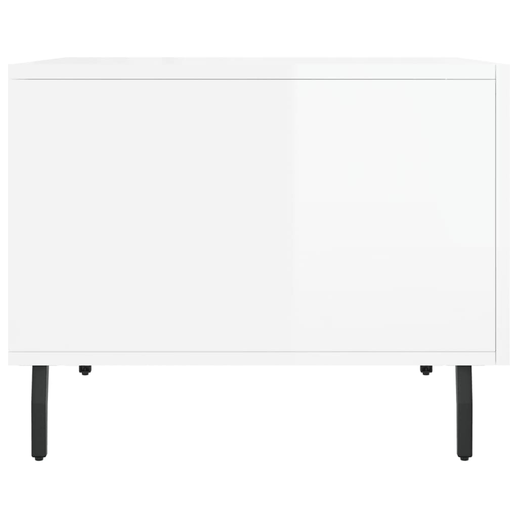 Stolići za kavu 2 kom sjajni bijeli 50x50x40 konstruirano drvo