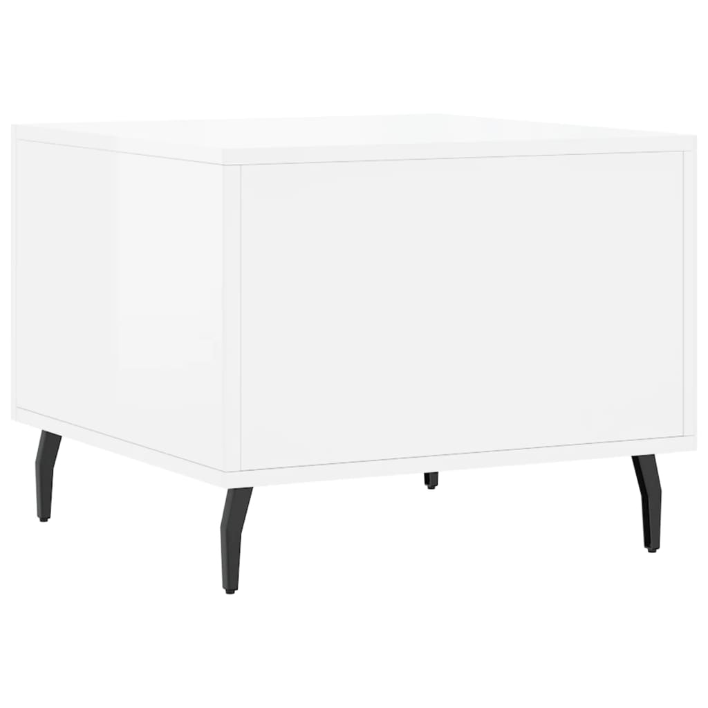 Stolići za kavu 2 kom sjajni bijeli 50x50x40 konstruirano drvo
