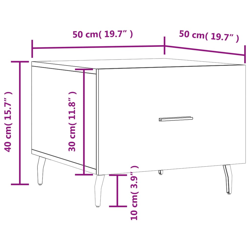 Stolići za kavu 2 kom Siva betona 50x50x40 cm konstruirano drvo