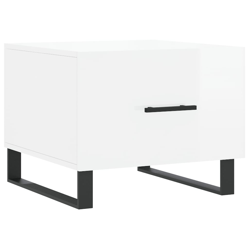 Stolići za kavu 2 kom sjajni bijeli 50x50x40 konstruirano drvo