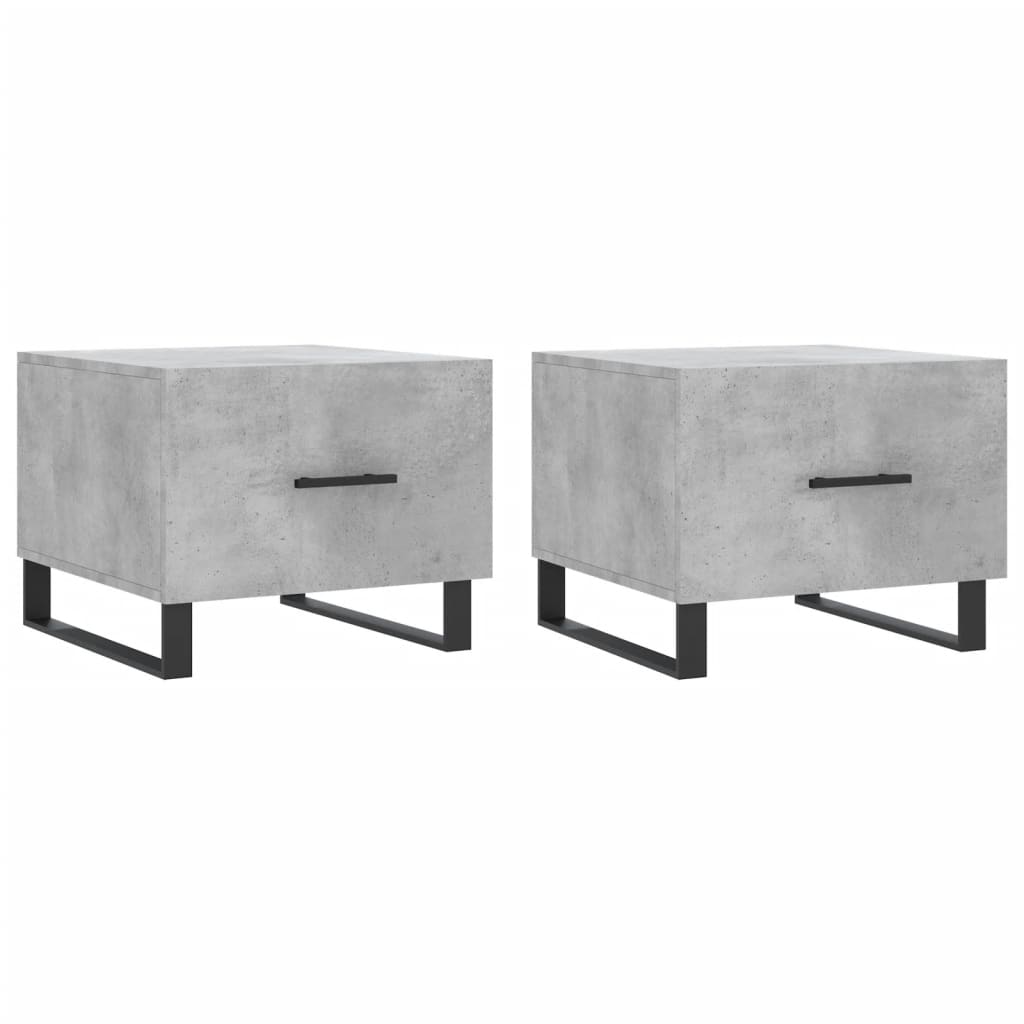 Stolići za kavu 2 kom Siva betona 50x50x40 cm konstruirano drvo