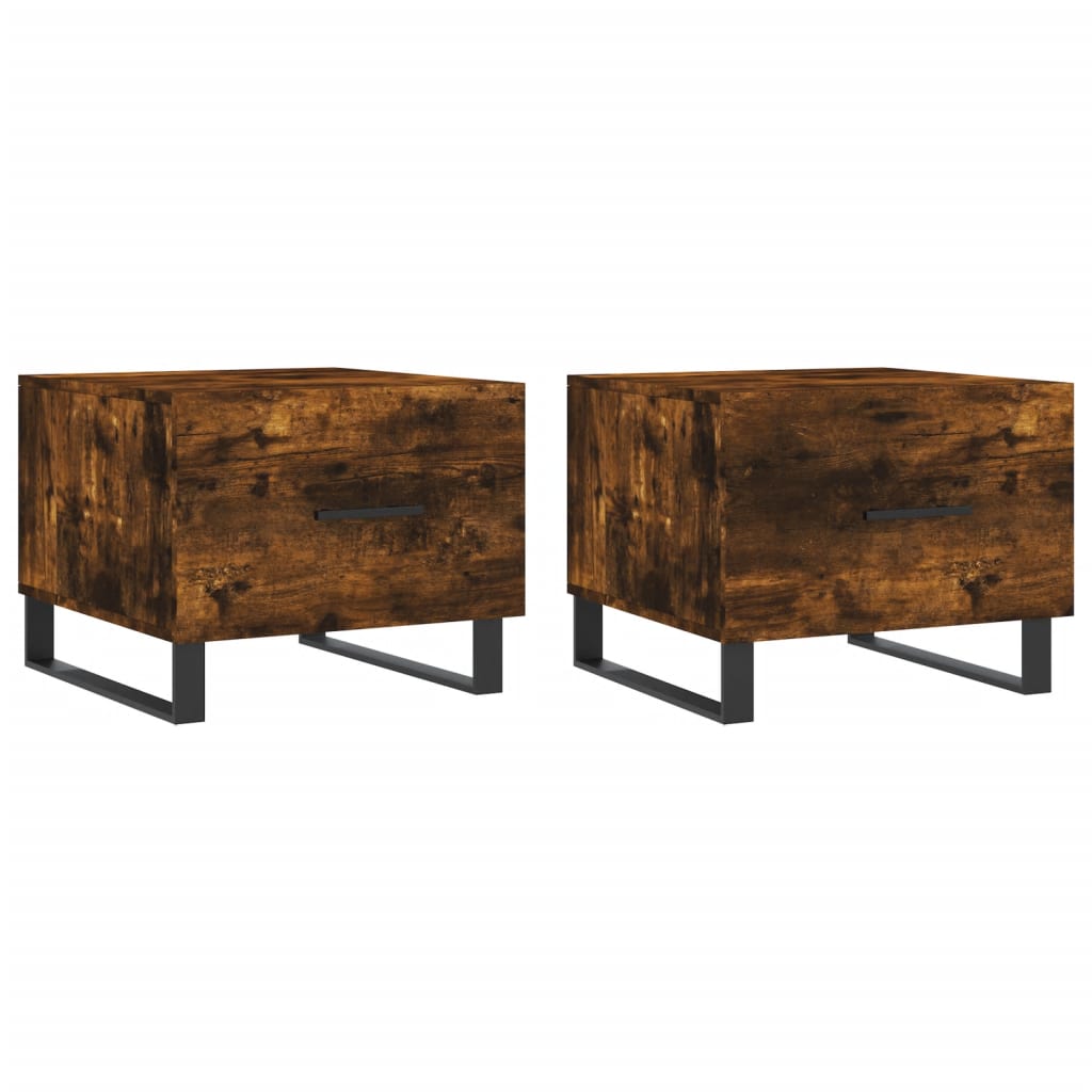 Stolići za kavu 2 kom boja hrasta 50x50x40 cm konstruirano drvo