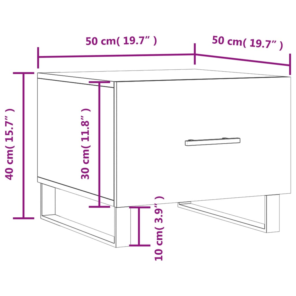 Stolići za kavu 2 kom boja hrasta 50x50x40 cm konstruirano drvo
