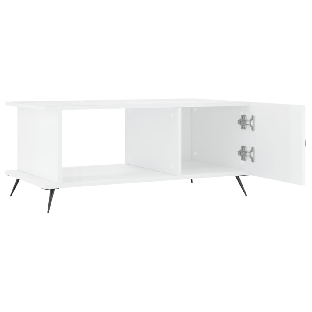 Stolić za kavu sjajni bijeli 90 x 50 x 40 cm konstruirano drvo