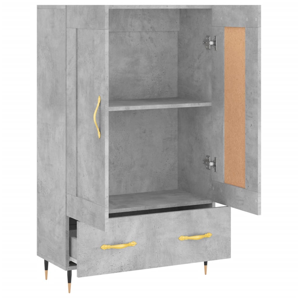 Visoka komoda boja betona 69,5 x 31 x 115 cm konstruirano drvo