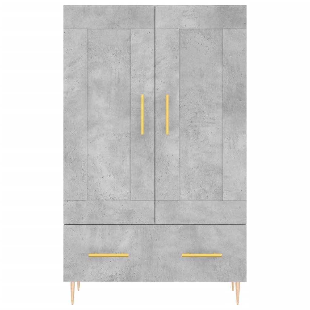 Visoka komoda boja betona 69,5 x 31 x 115 cm konstruirano drvo