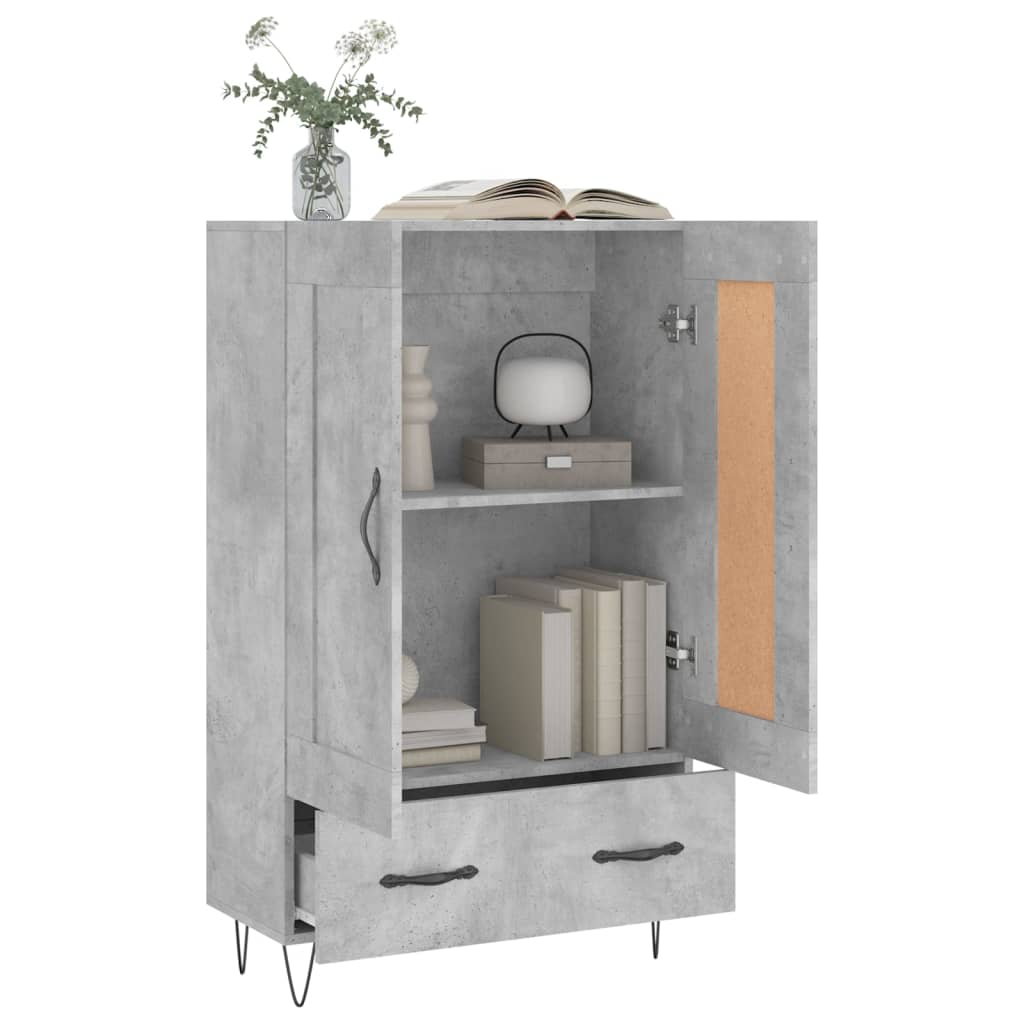 Visoka komoda boja betona 69,5 x 31 x 115 cm konstruirano drvo