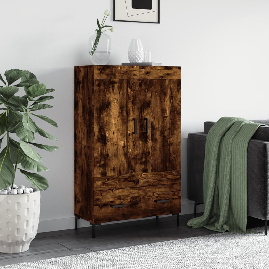Visoka komoda boja hrasta 69,5 x 31 x 115 cm konstruirano drvo
