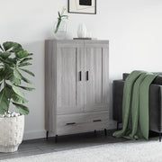 Visoka komoda siva boja hrasta 69,5x31x115 cm konstruirano drvo