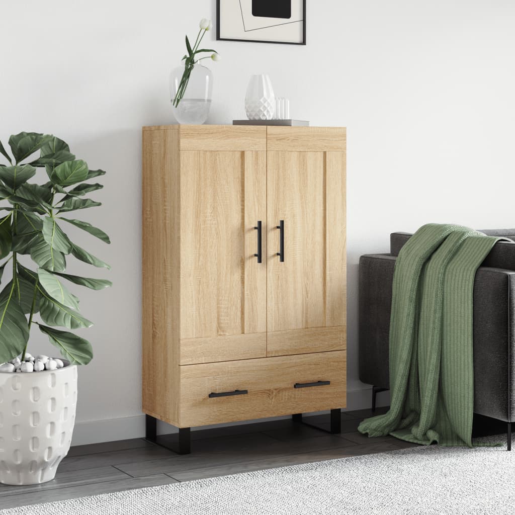 Visoka komoda boja hrasta 69,5 x 31 x 115 cm konstruirano drvo