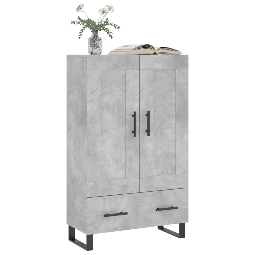 Visoka komoda boja betona 69,5 x 31 x 115 cm konstruirano drvo
