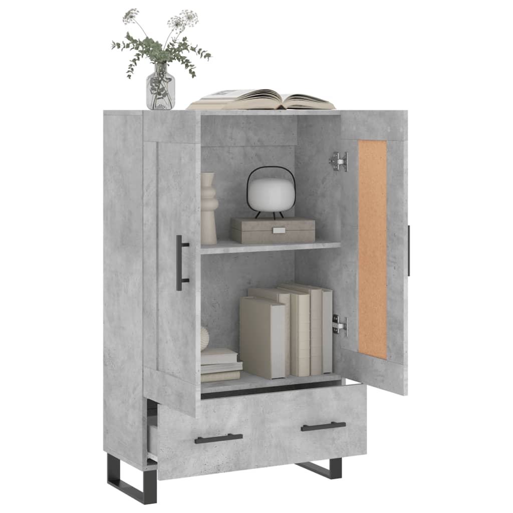 Visoka komoda boja betona 69,5 x 31 x 115 cm konstruirano drvo