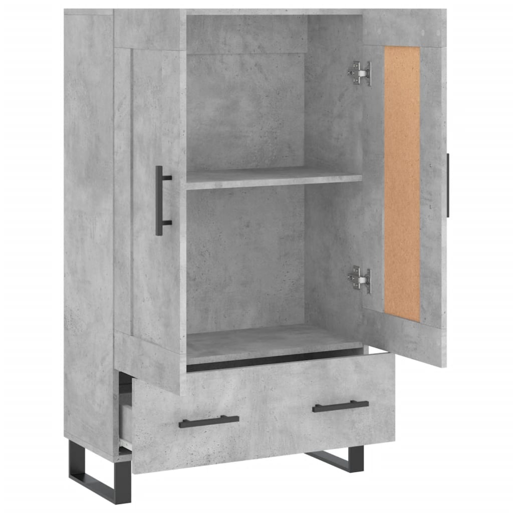 Visoka komoda boja betona 69,5 x 31 x 115 cm konstruirano drvo