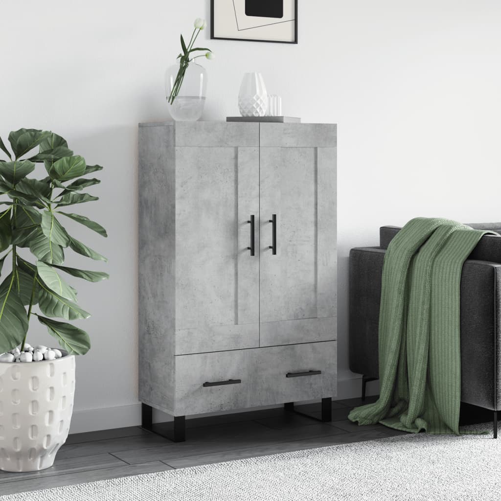Visoka komoda boja betona 69,5 x 31 x 115 cm konstruirano drvo